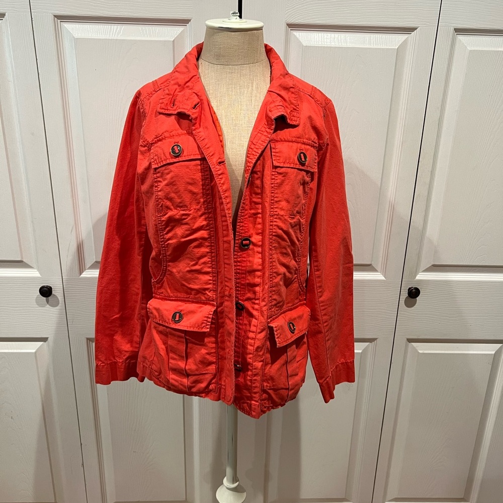 Worn Once. Eddie Bauer Orange Utility Jacket